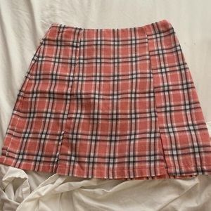Pink Plaid Skirt